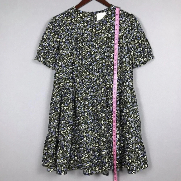 Tuckernuck Hyacinth House Quinn Dress Size XS Black Floral Short Sleeve Tiered - Picture 14 of 16